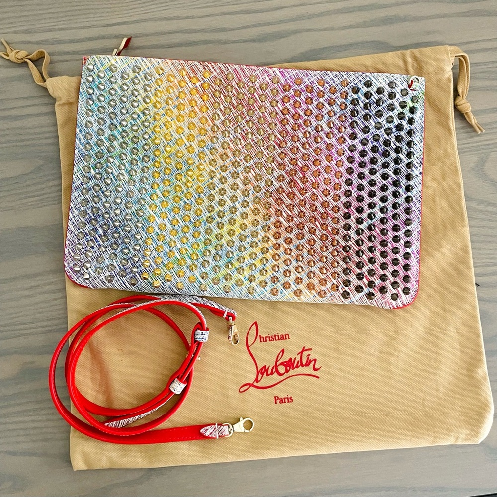NEW Christian‎ Louboutin
Multicoloured Unicorn Spike Leather Crossbody/Cl…